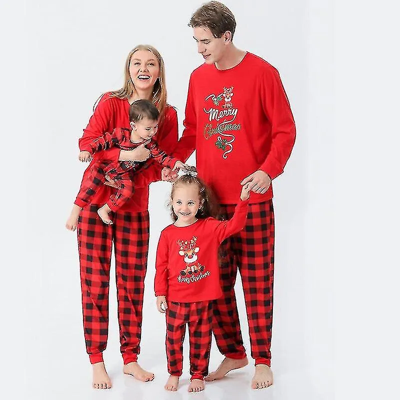 2022 Family Matching Cartoon Christmas Printed Pajamas