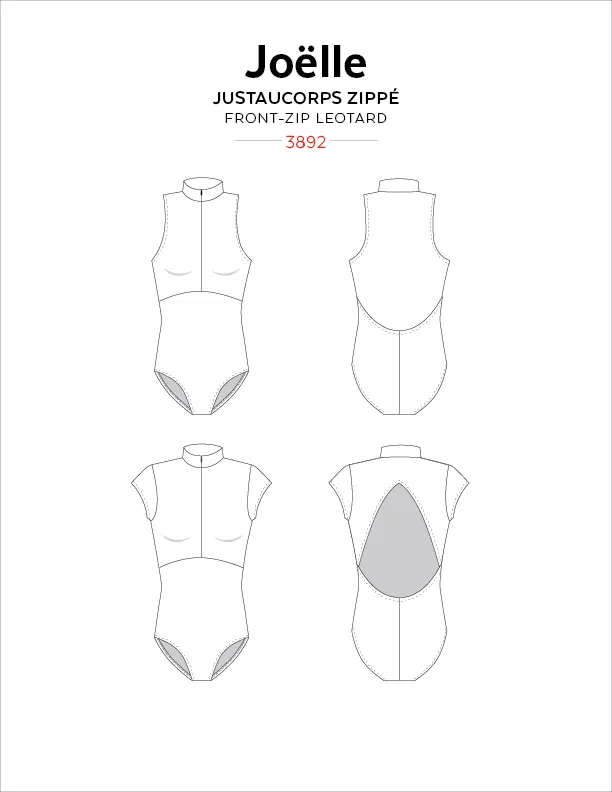 3892 // JOLLE Half-Zip Leotards