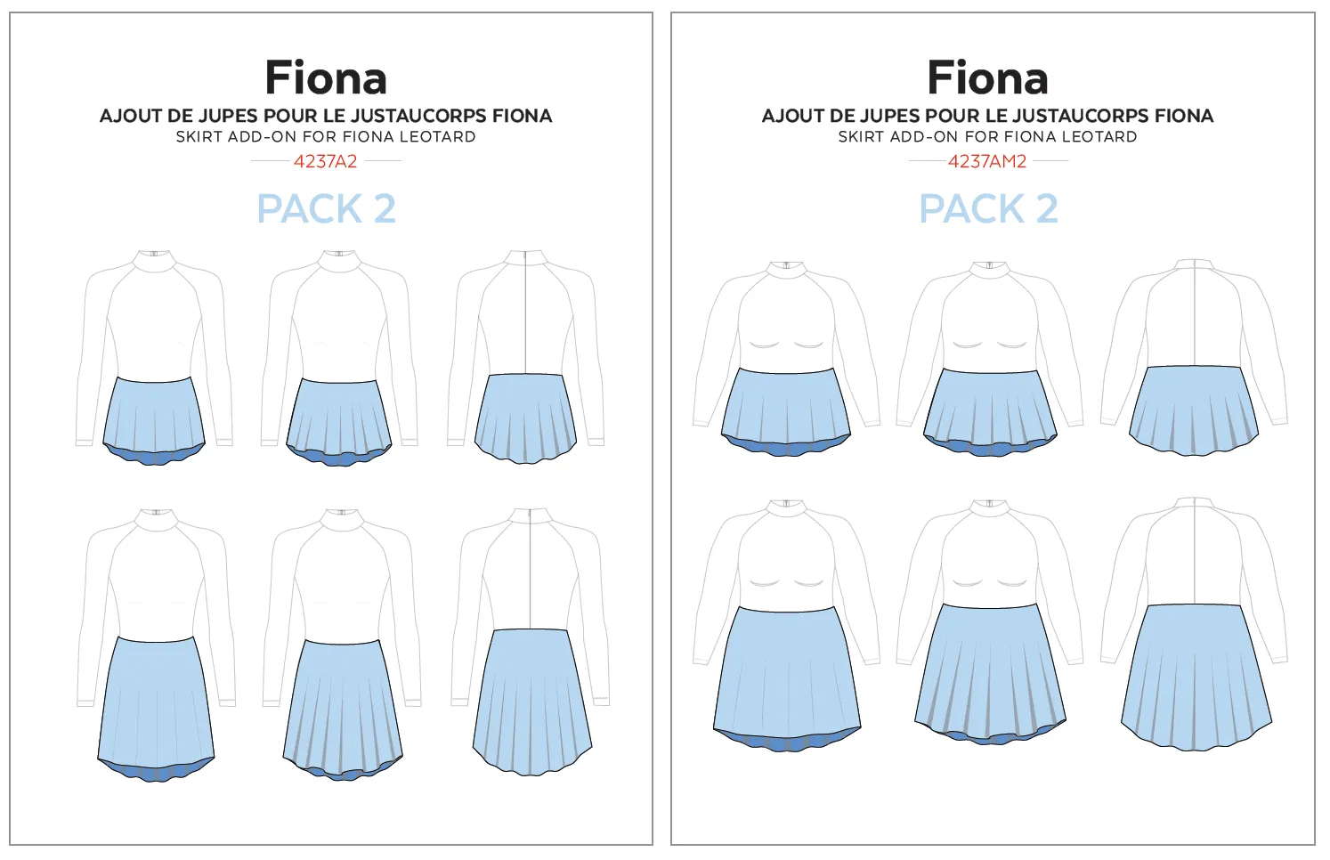 4237a // Skirt add-ons for the FIONA and EMMA leotards