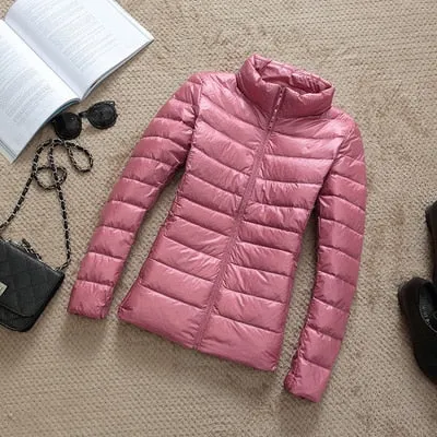 90% Ultra-light Plus Size Thin Down Jacket Women 2019 Autumn Winter Slim Short Hooded Warm White Duck Down Coat Women Outerwear