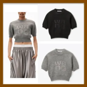 Alexander Wang  |Casual Style Short Sleeves Elegant Style Logo