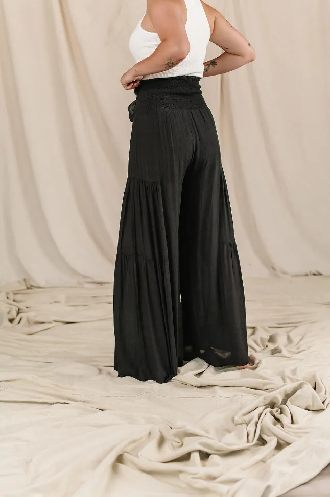 Ampersand Avenue Black Boho Pants - Tiered