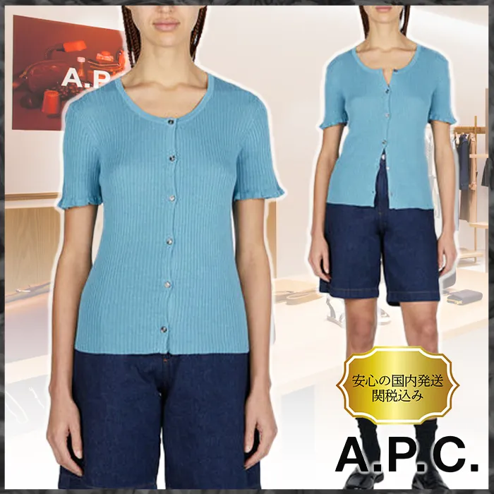 A.P.C.  |Casual Style Street Style Short Sleeves Cardigans