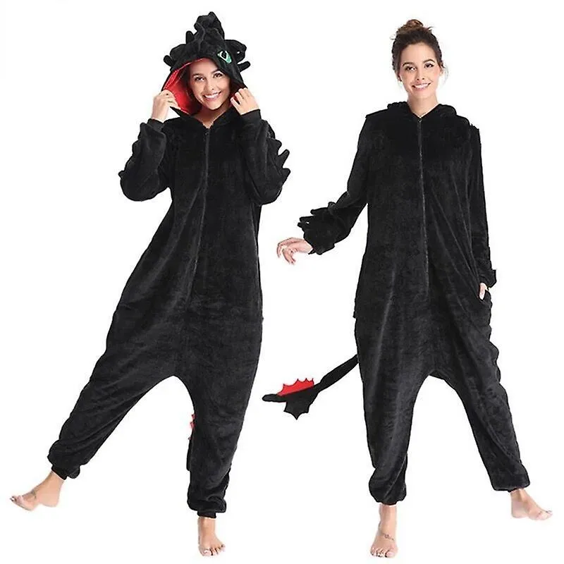 Arrival  kigurumi dragon onesies animal winter flannel pajamas adult halloween party costume jumpsuit