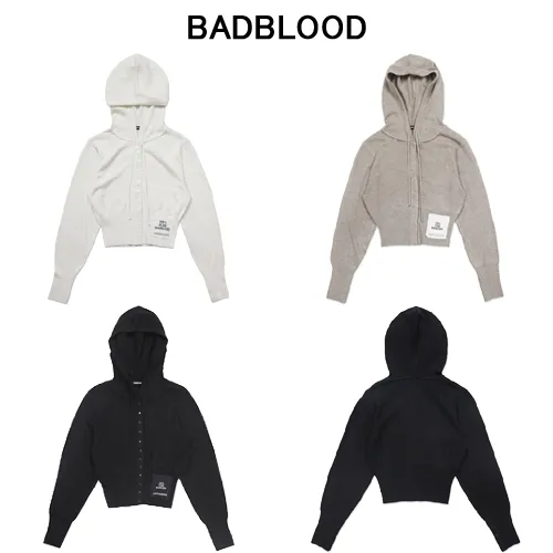 BADBLOOD  |Casual Style Street Style Long Sleeves Elegant Style Logo