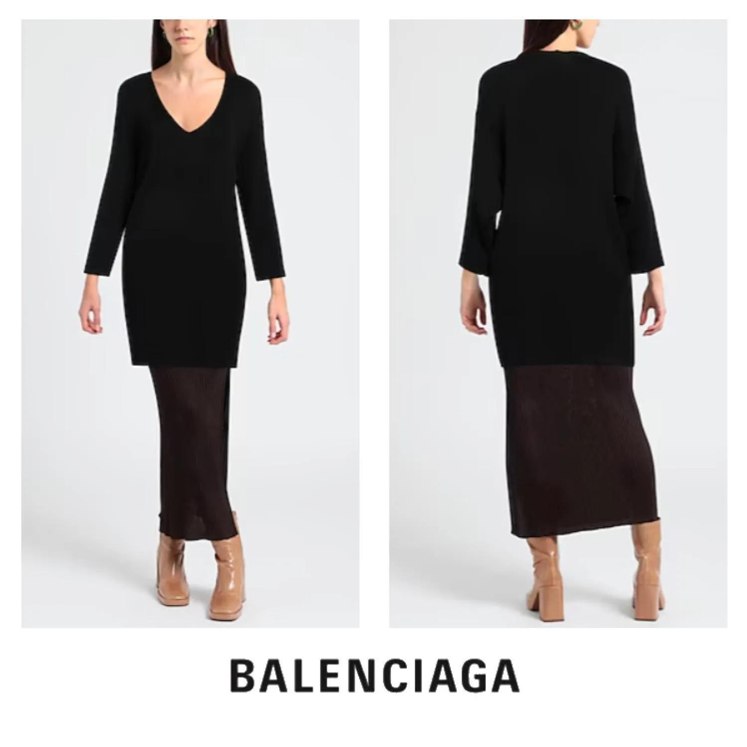 BALENCIAGA  |Casual Style Silk Street Style V-Neck Cropped Plain