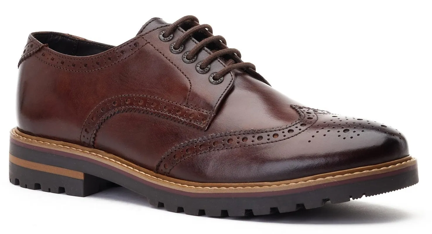 Base London Gibbs Washed Mens Leather Lace Up Brogue