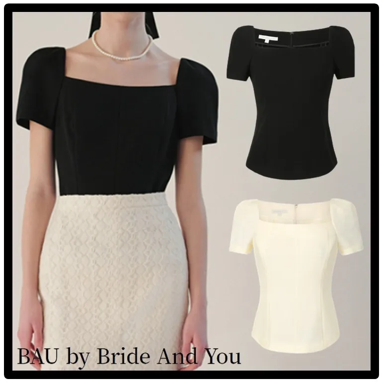 BAU by Bride And You  |Casual Style Short Sleeves Logo Shirts & Blouses