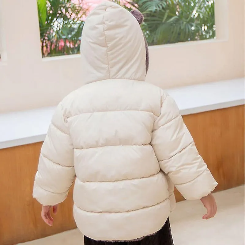 Bear Fleece Hoodie Bear Ears Hooded Zip Up Fuzzy Fleece Jacket Outerwear Winter Shacket Warm Outwear Cardigan For Toddler Boy