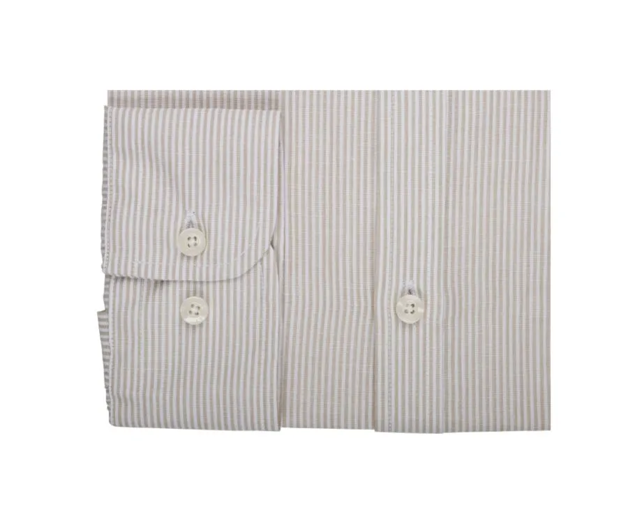 Beige and White stripes seersucker shirt  - COLBERT