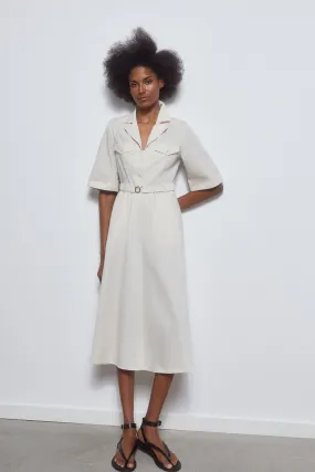 Belted shirt dress