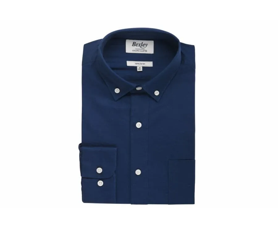 Blue sinks shirt 100% cotton - Button down collar - MEDWIN