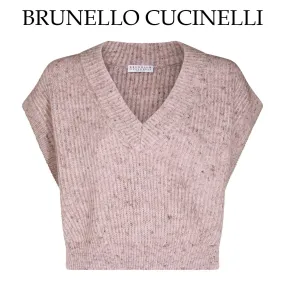 BRUNELLO CUCINELLI  |Casual Style Wool V-Neck Office Style Elegant Style