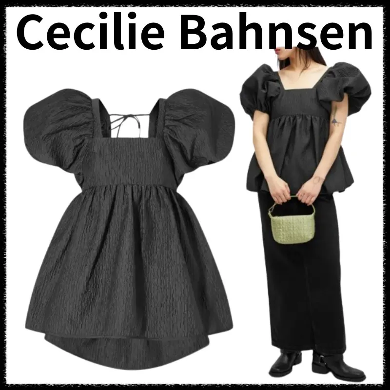 CECILIE BAHNSEN  |Casual Style Plain Puff Sleeves Shirts & Blouses