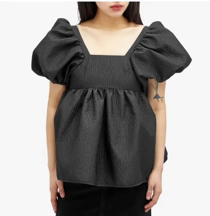 CECILIE BAHNSEN  |Casual Style Plain Puff Sleeves Shirts & Blouses