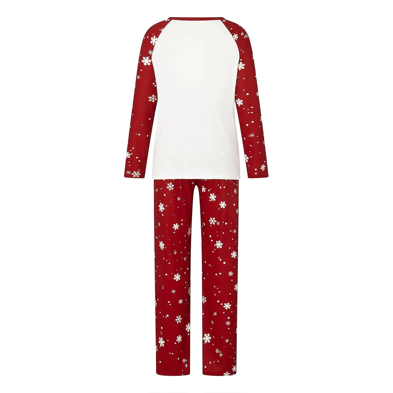 Christmas Family Matching Pajamas Set, Long Sleeve Tree Letters Print T-shirt With Snow Print Pants Sleepwear Loungewear