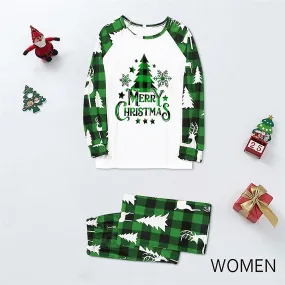 Christmas Family Matching Pyjamas Sleepwear Xmas Tree Print Kids Infants Adult Nightwear Pajamas Pjs Set Loungewear