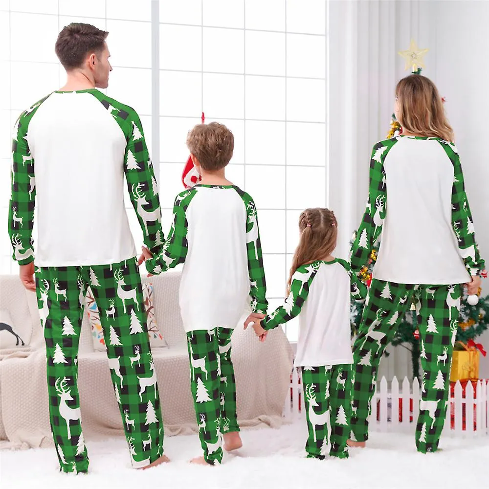 Christmas Family Matching Pyjamas Sleepwear Xmas Tree Print Kids Infants Adult Nightwear Pajamas Pjs Set Loungewear