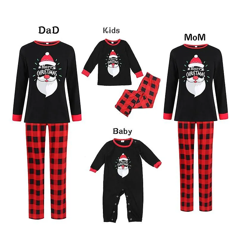 Christmas matching family pyjamas pajamas for familes  matching outfit santa claus costume sleepwear