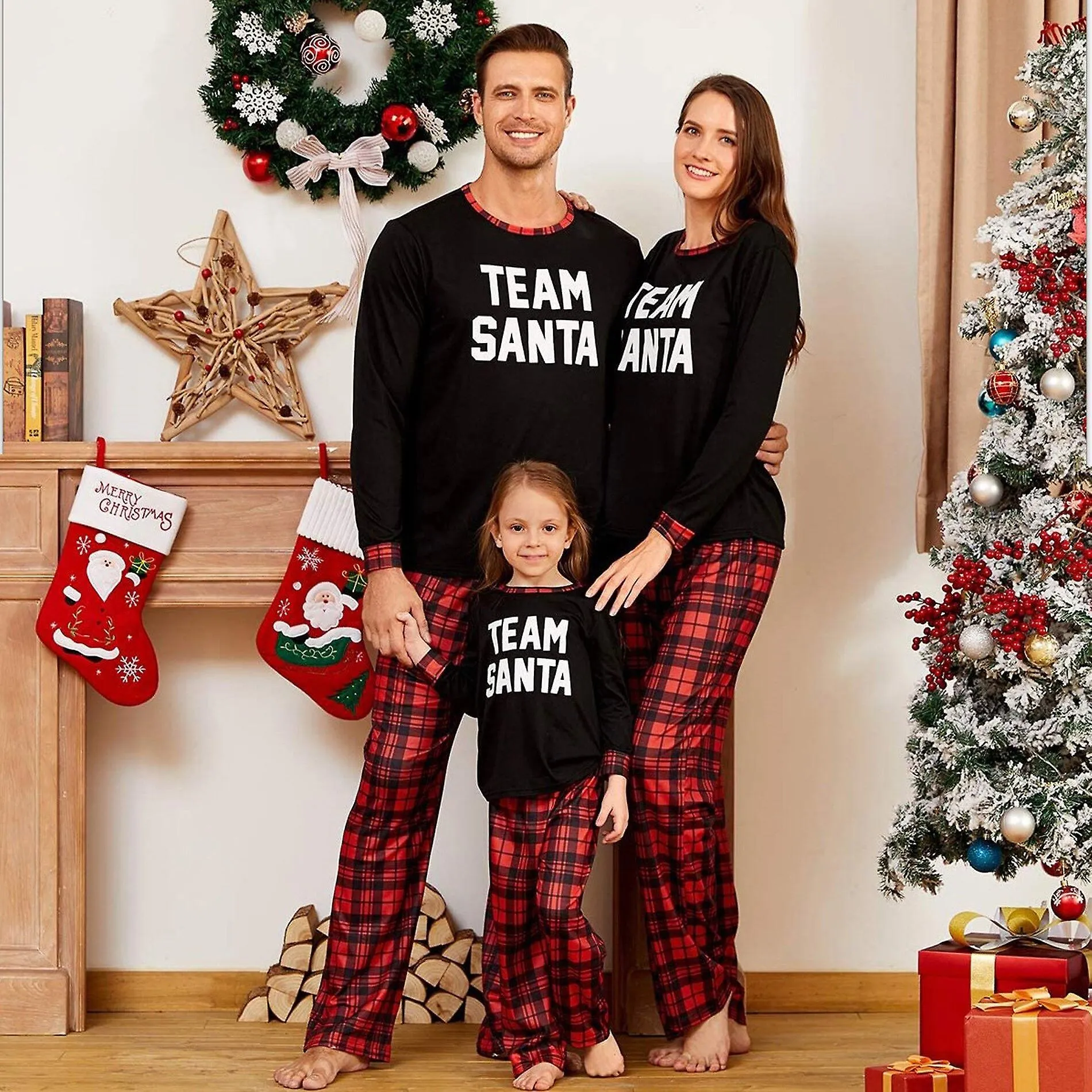 Christmas pajamas matching family pyjamas new year winter cotton  pajamas mother daughter clothing set