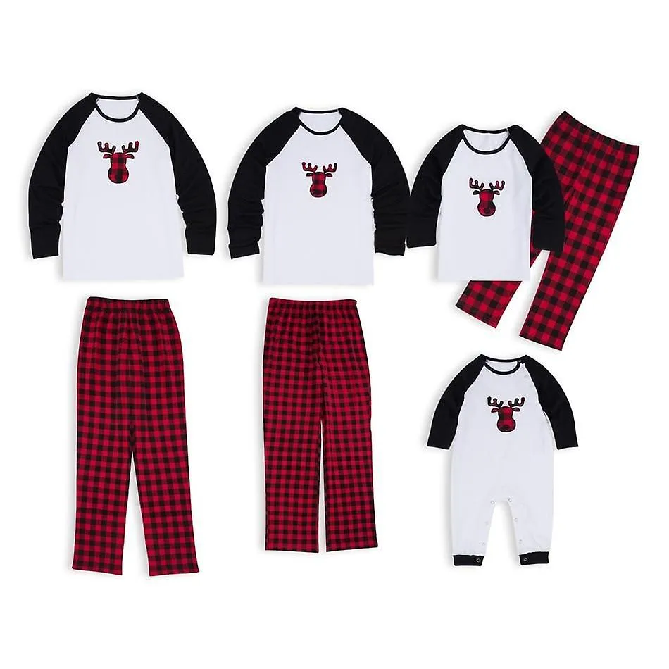 Christmas pajamas matching family pyjamas new year winter cotton  pajamas mother daughter clothing set