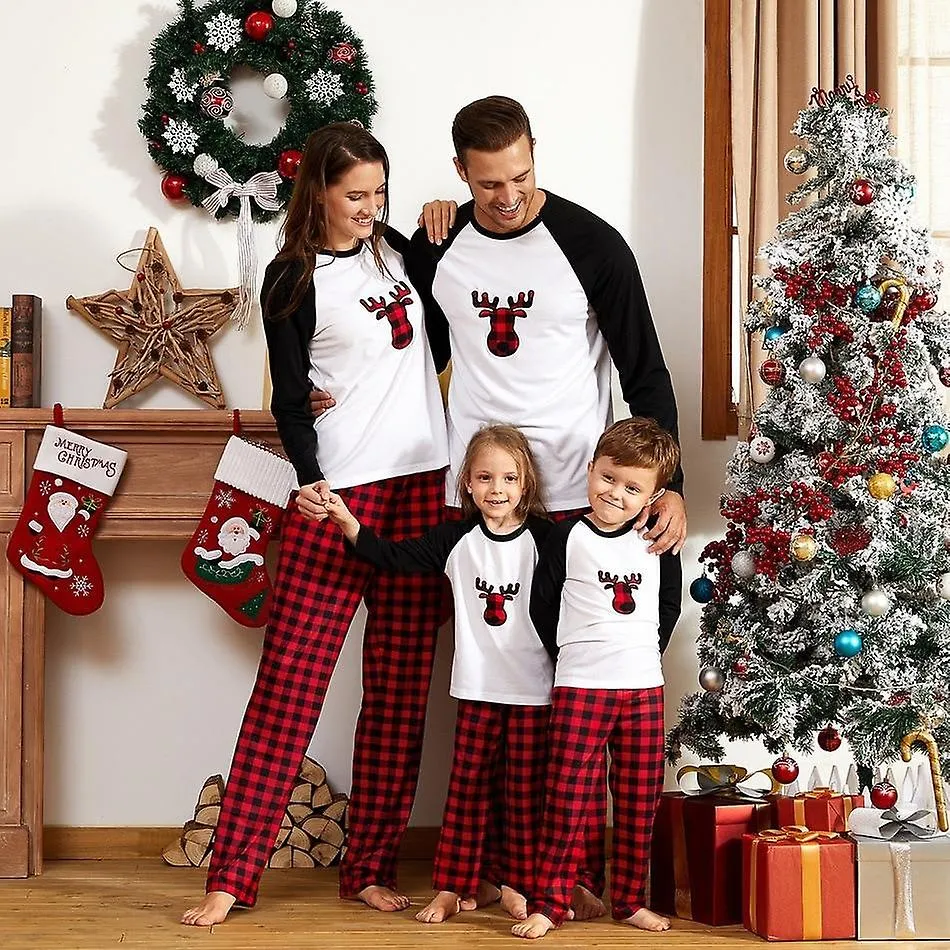 Christmas pajamas matching family pyjamas new year winter cotton  pajamas mother daughter clothing set