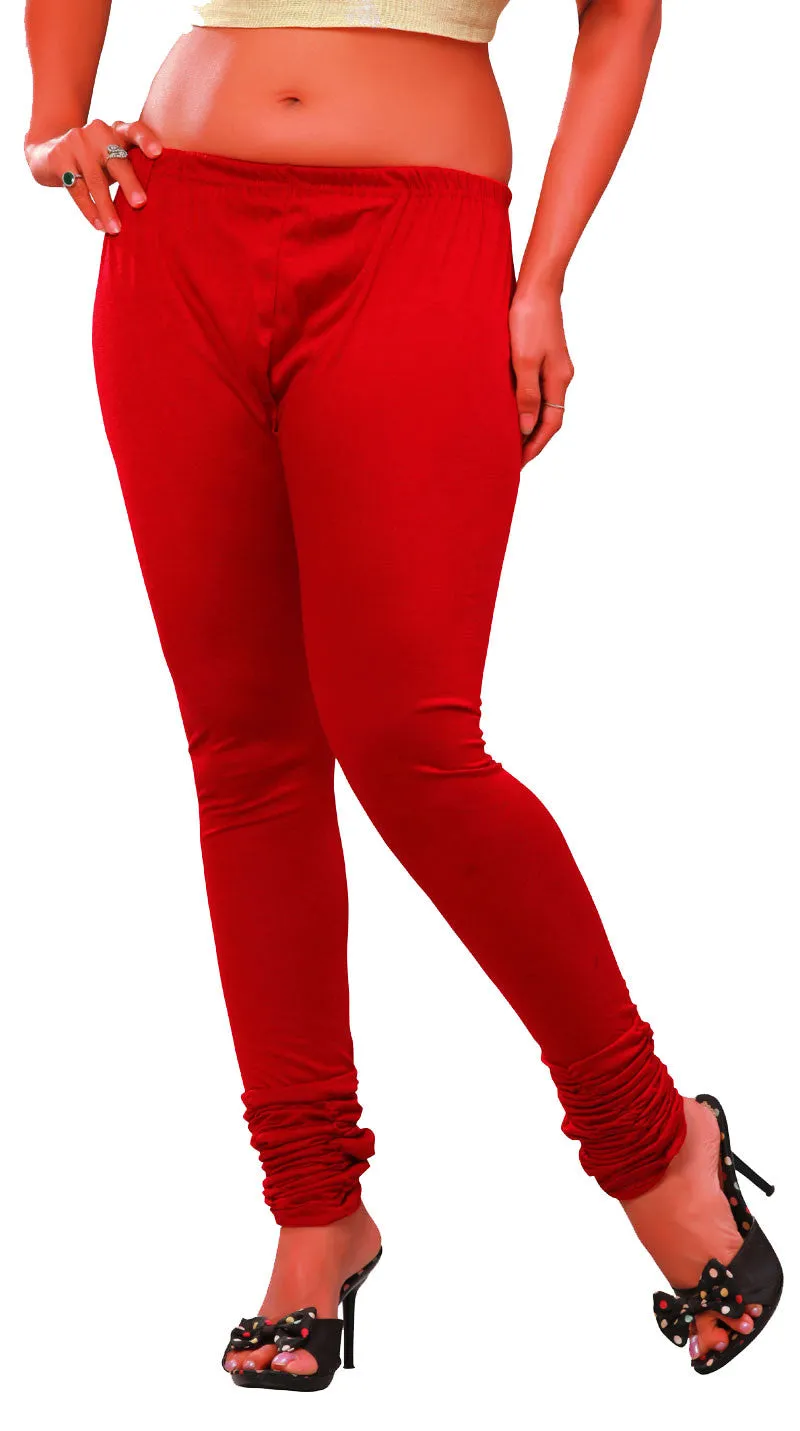 Churidar Leggings India - Red - Women's Stretchable Leggings