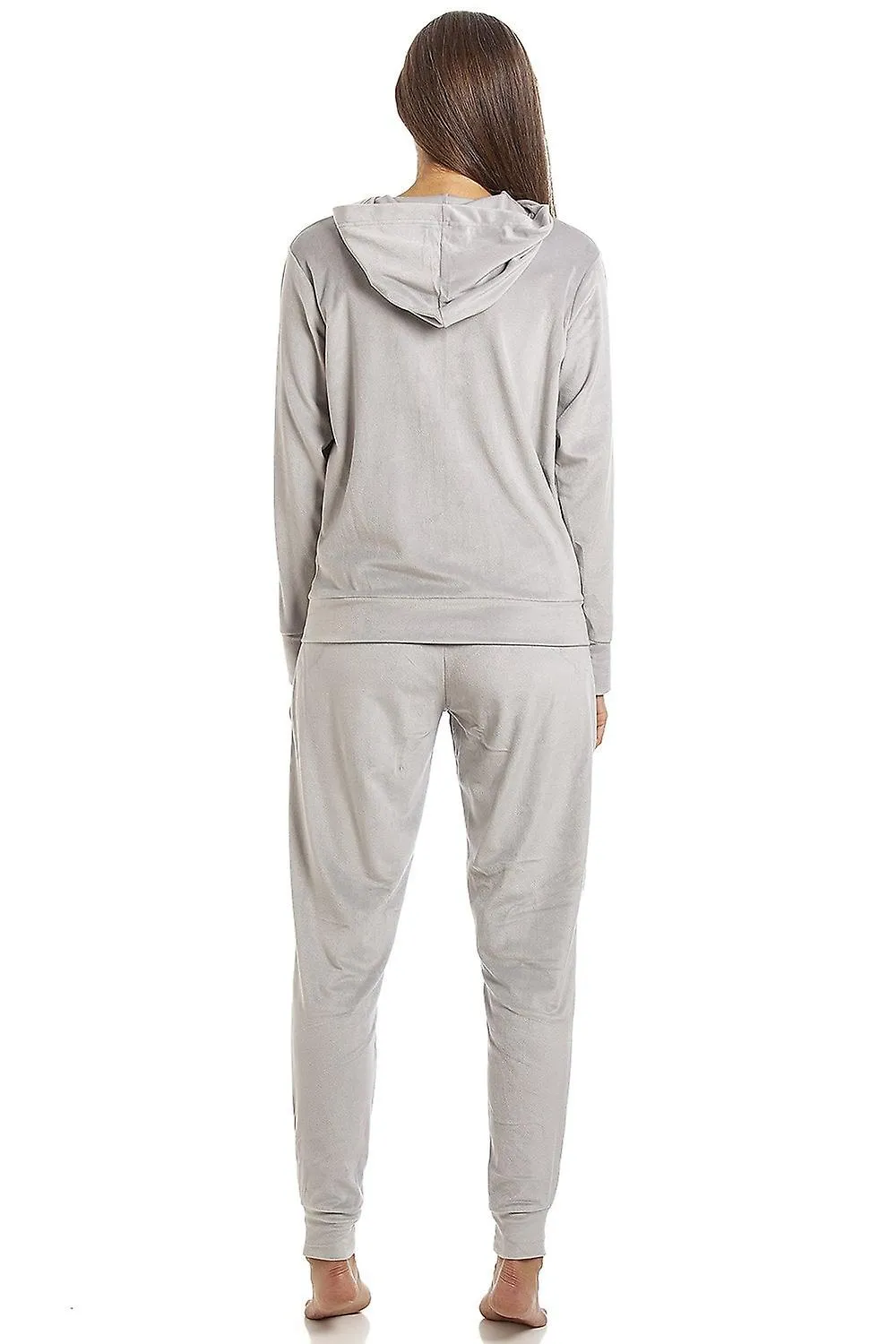 Conjunto de pijama Camille Loungewear Loungewear de terciopelo supersuave para mujer gris