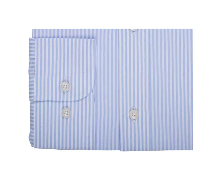 Cotton shirt with Light blue & White stripes - American collar - MARLOW