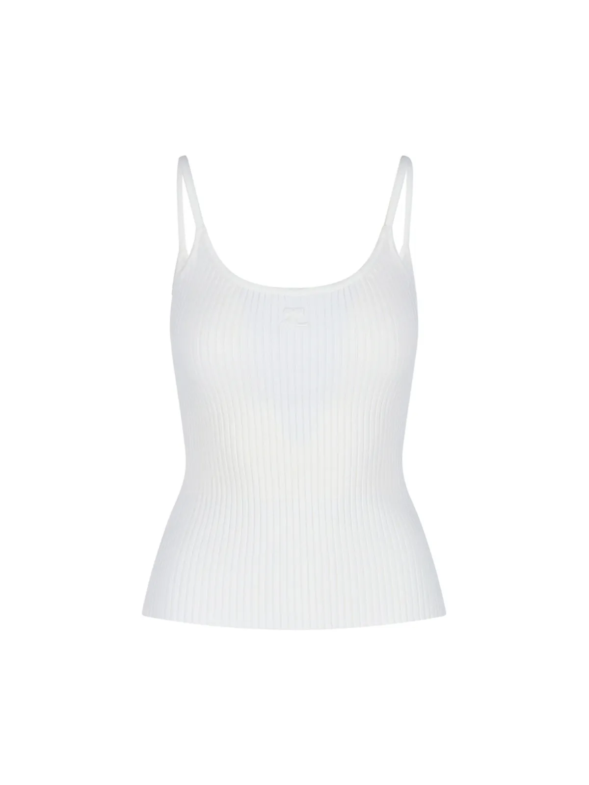 Courreges  |Casual Style Rib Street Style Plain Logo Tanks & Camisoles