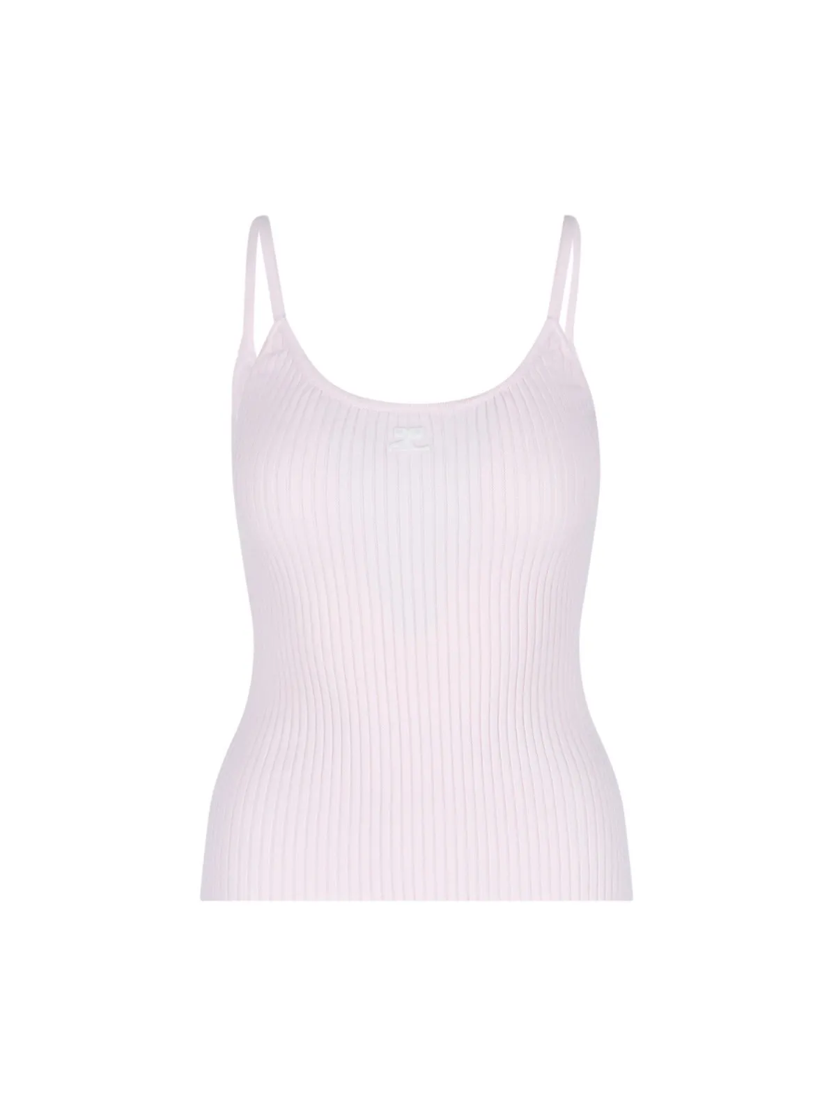 Courreges  |Casual Style Rib Street Style Plain Logo Tanks & Camisoles