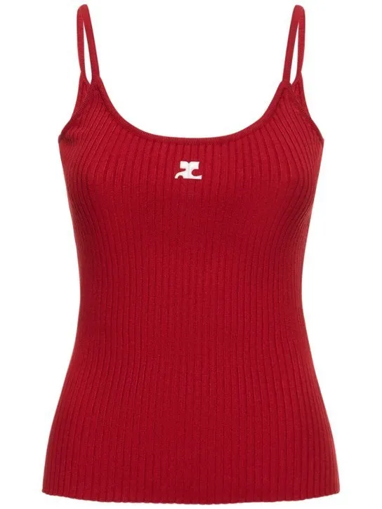 Courreges  |Casual Style Street Style Plain Tanks & Camisoles