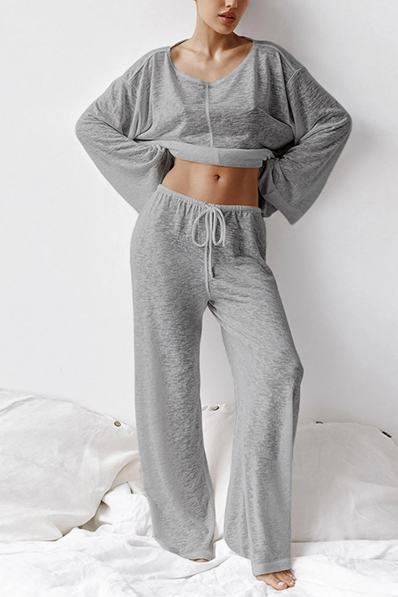 Crew Neck Long Flares Sleeve Loungewear