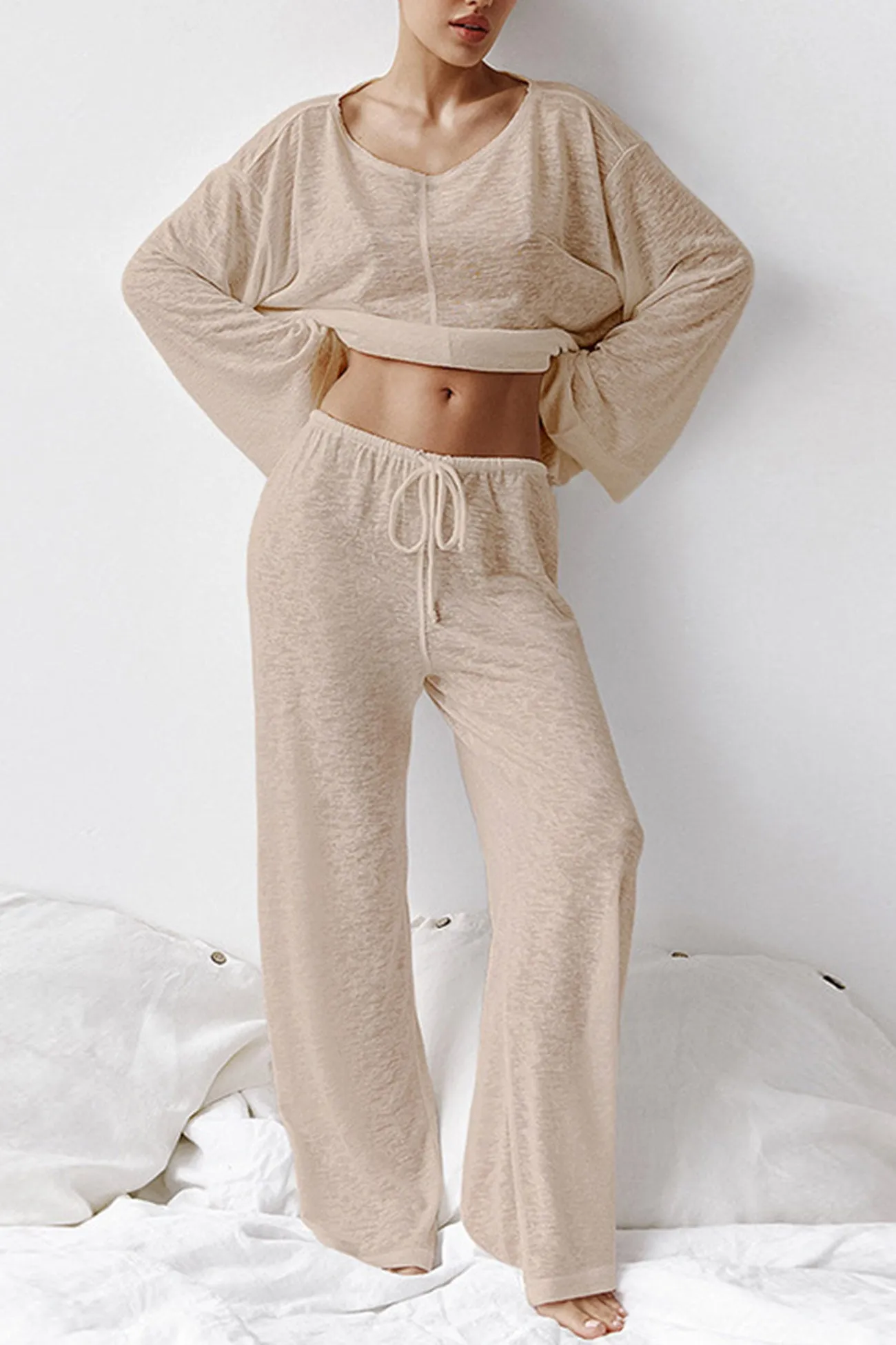 Crew Neck Long Flares Sleeve Loungewear