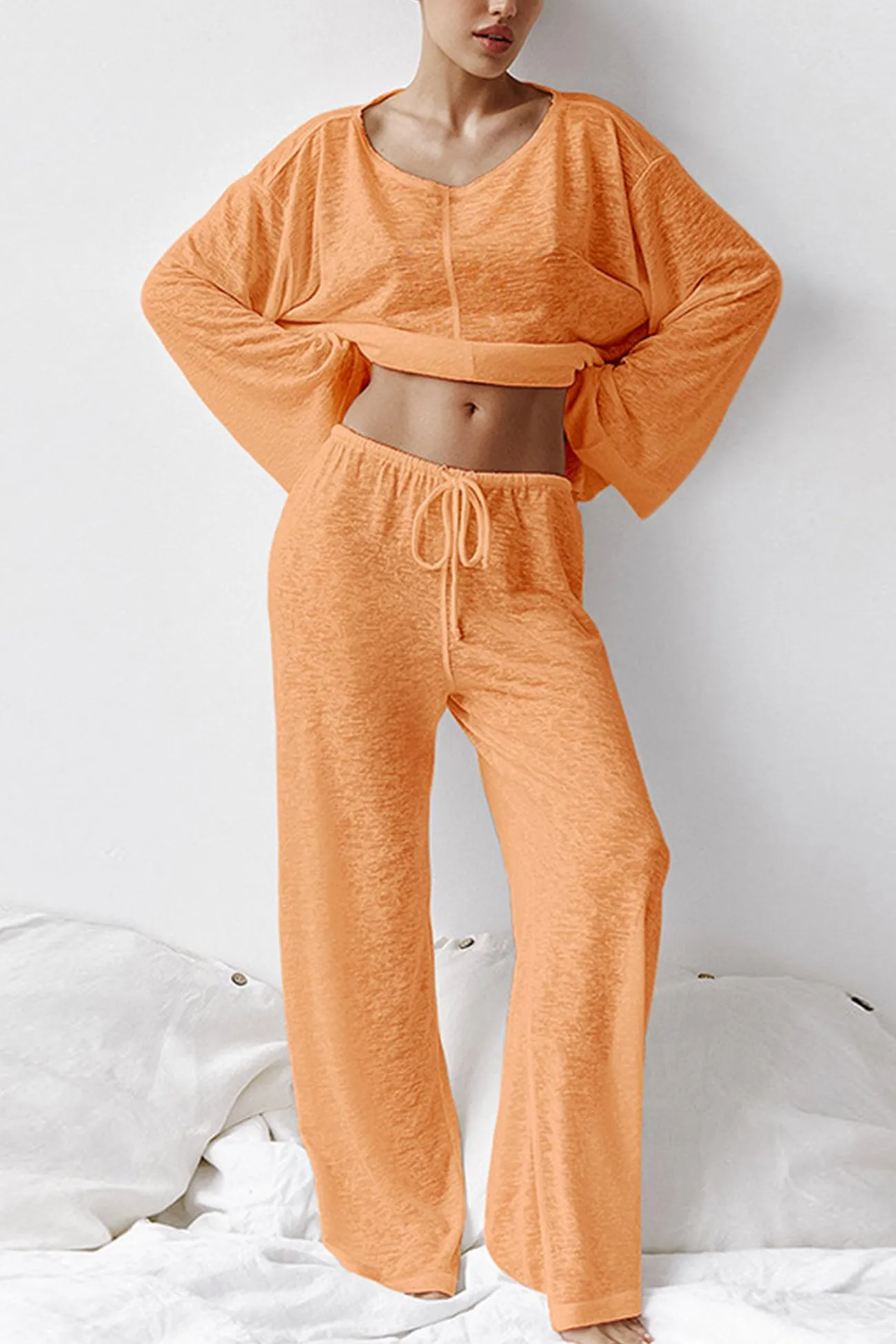 Crew Neck Long Flares Sleeve Loungewear