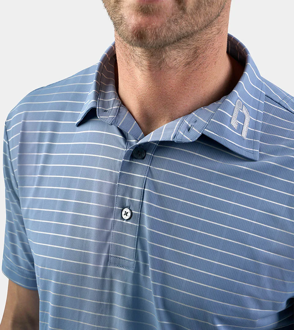 Denim Reflective Stripe Polo Shirt