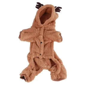 Dog Reindeer Hoodie Christmas Cosplay Soft Warm Pajamas for Winter wildfires Activities