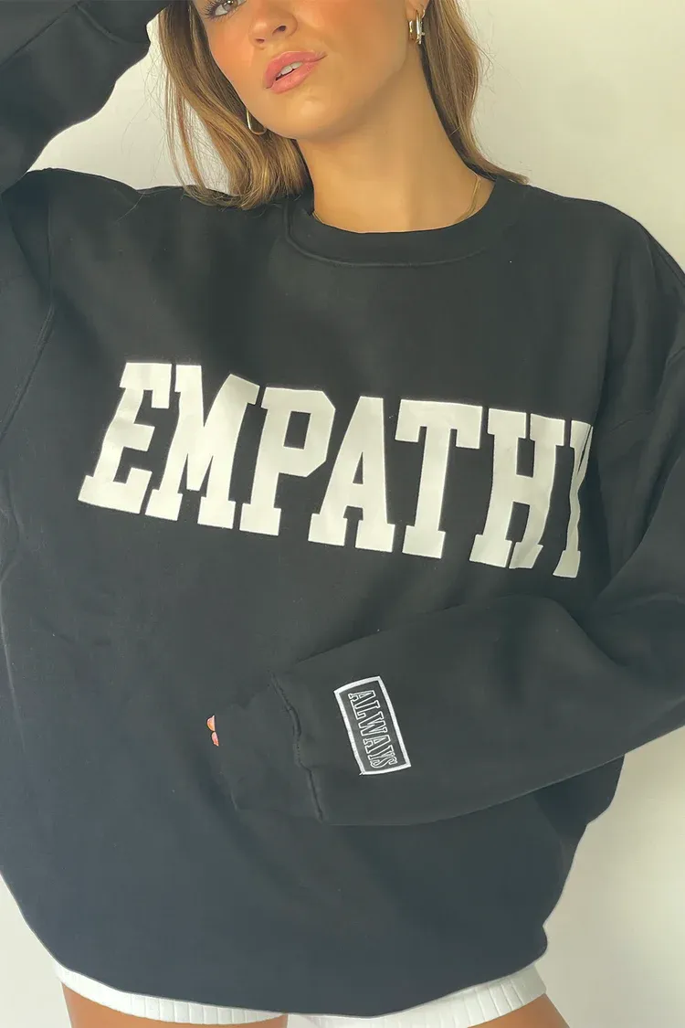 Empathy Black Crewneck Sweatshirt