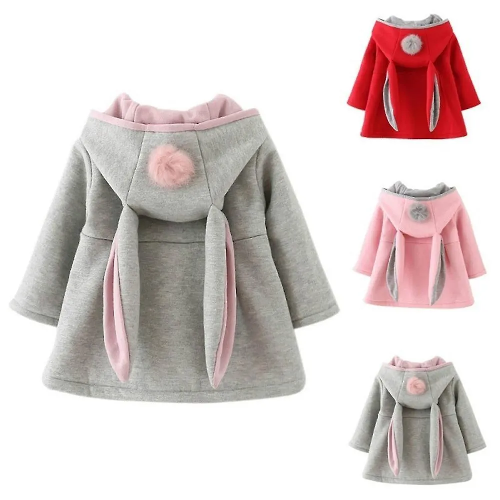 Fianao Lovely Baby Rabbit Ears Hooded Girls Spring Autumn Jacket Coat Warm Outerwear