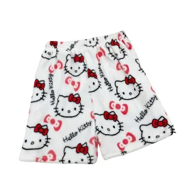 Hello Kitty Pajamas Shorts Cartoon Anime Flannel Girls Women Casual Home Warm Short Pants