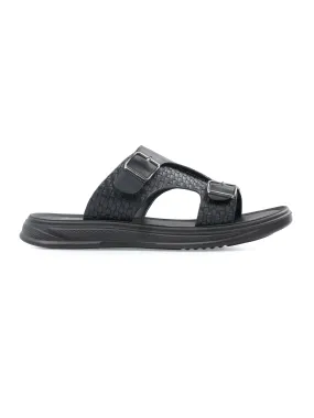 Hendrix Double Strap Woven Sandal - Black (Cloud Sole)