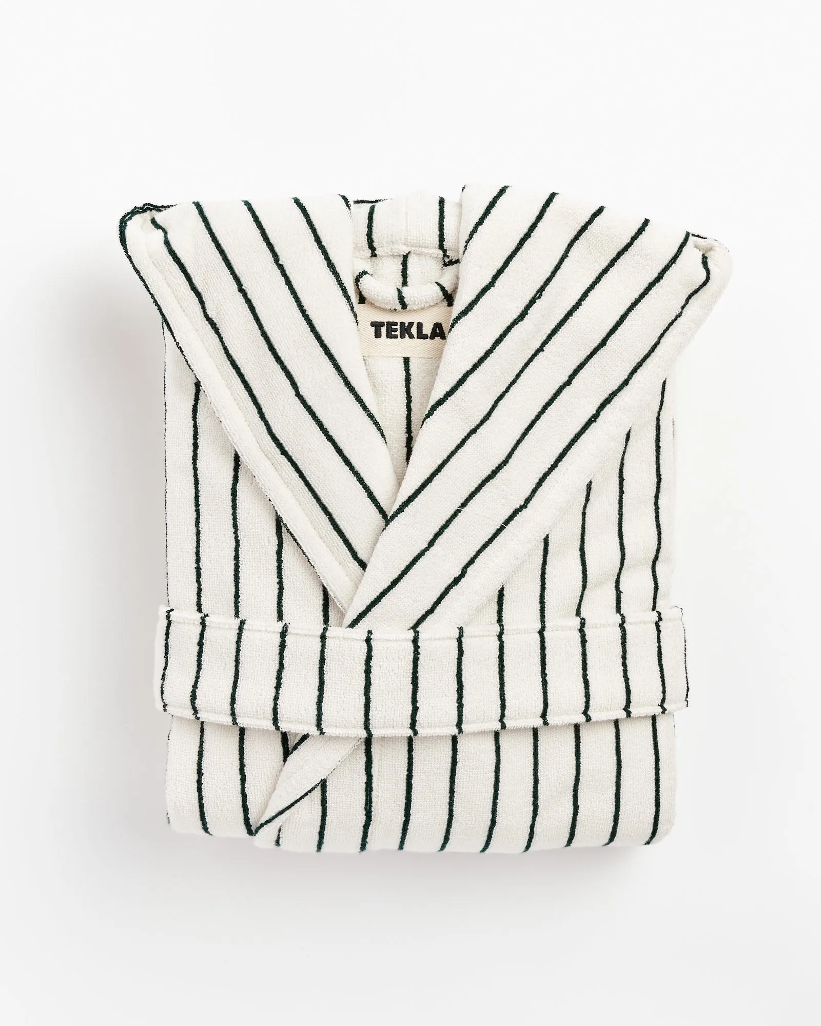 Hooded Bathrobe Racing Green Stripes