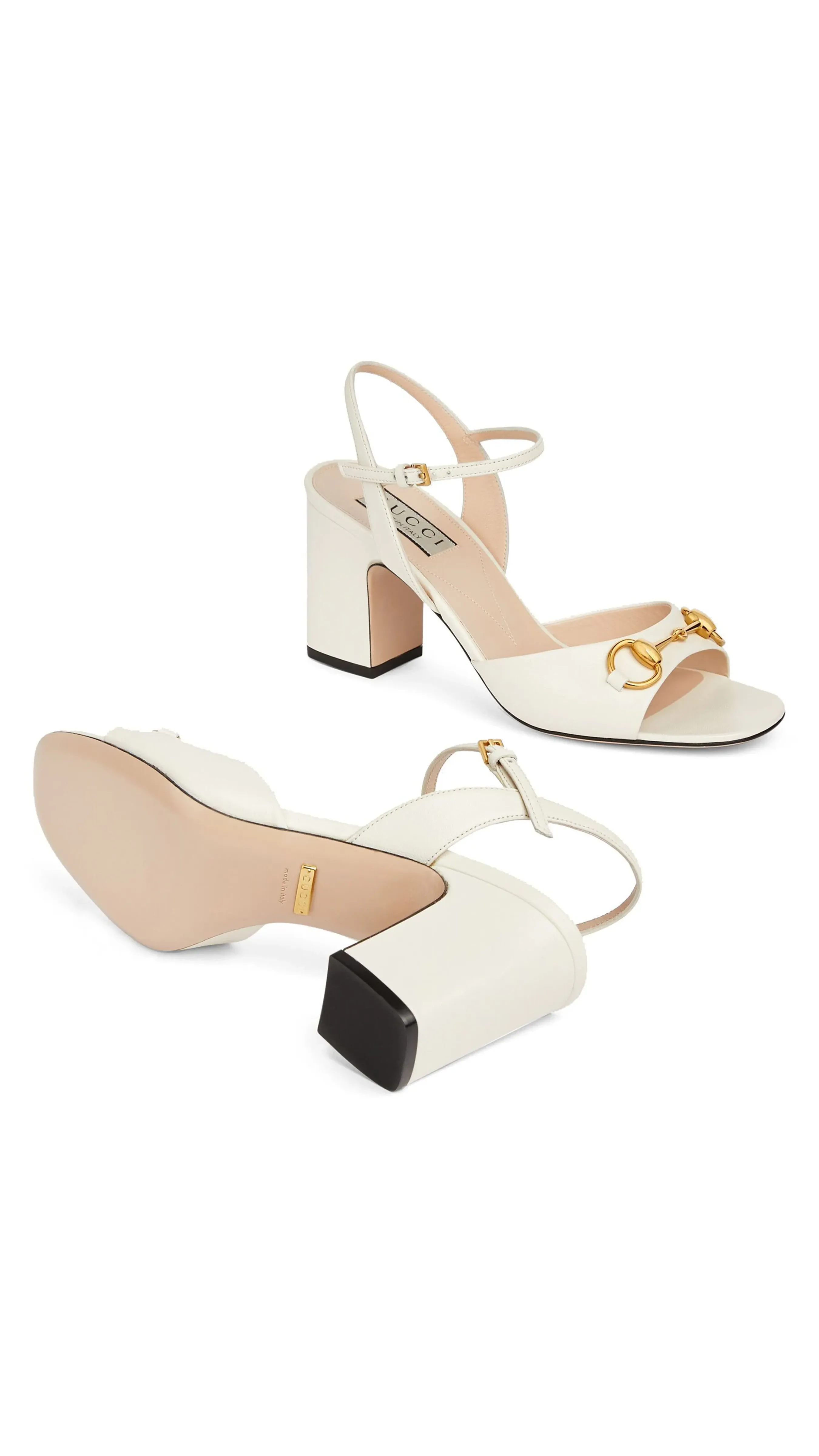 Horsebit Mid-Heel Sandal - Ivory