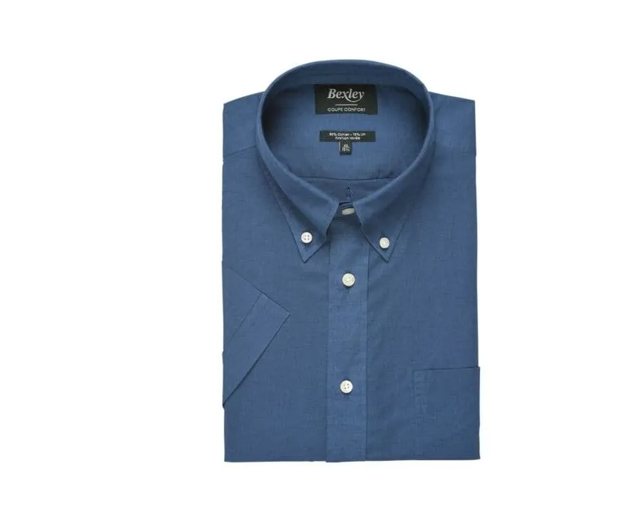 Indigo linen cotton shirt - Chest pocket - COLTEN MC