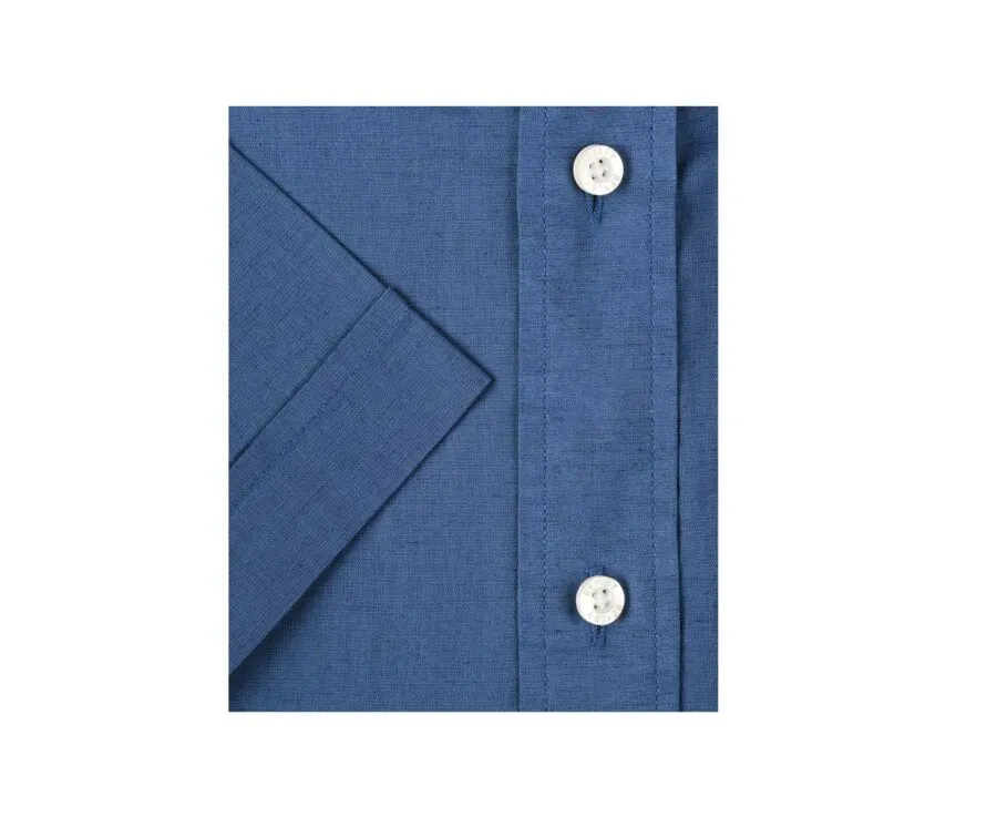 Indigo linen cotton shirt - Chest pocket - COLTEN MC