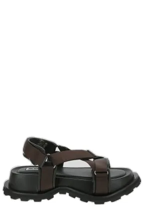 Jil Sander Open Toe Crossover Strap Sandals