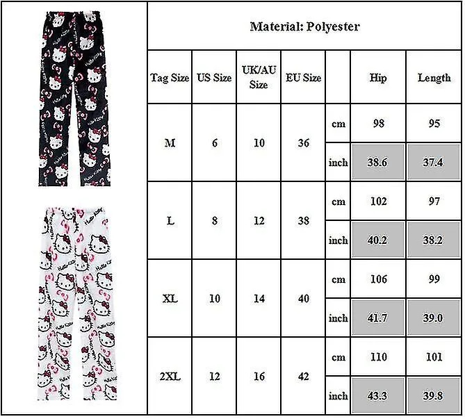 Kawaii Pajamas For Women Girls Cat All Over Print Soft Flannel Xmas Anime Soft Sleep Pajamas Pants