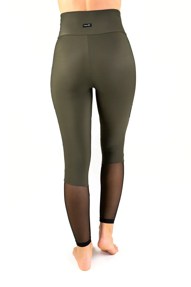 Khaki Mesh Dragonfly Barbara Leggings