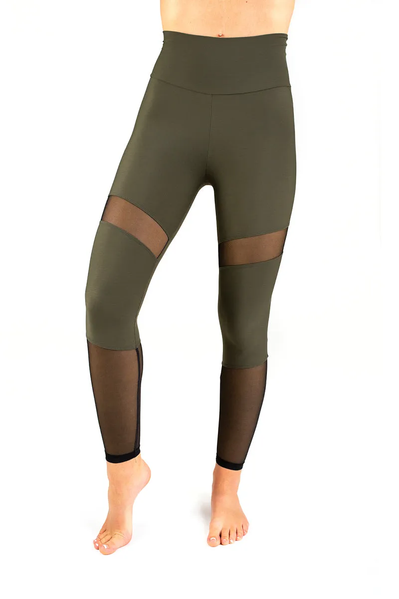 Khaki Mesh Dragonfly Barbara Leggings