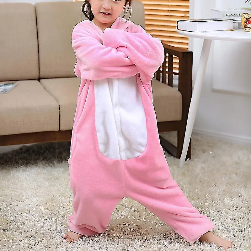 Kids Christmas Cosplay Animal Unisex Pajamas Children Flannel Pig 1-piece Pajamas